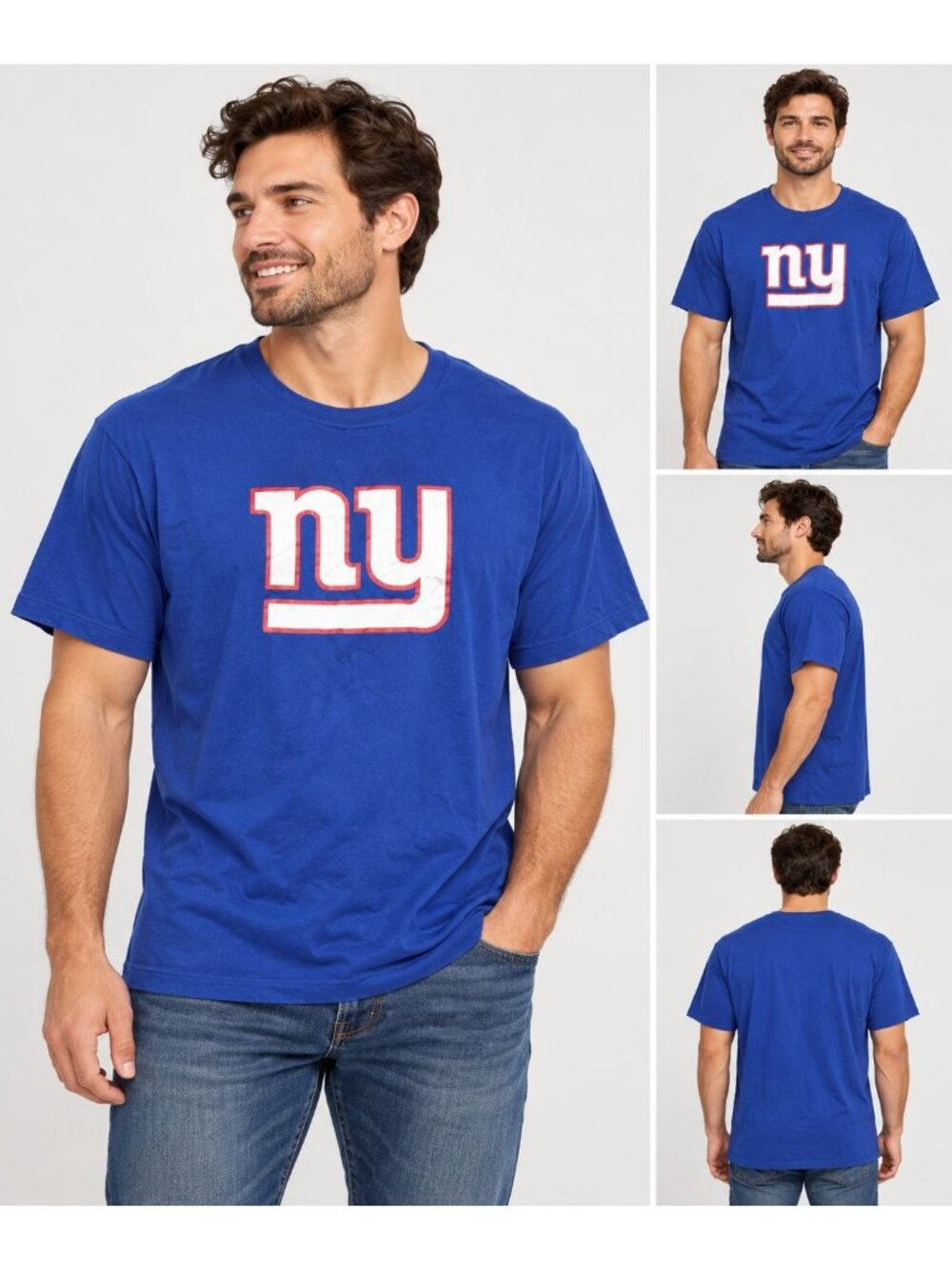 New York Giants cotton t-shirt team's lowercase "ny" logo on the chest Size XXL